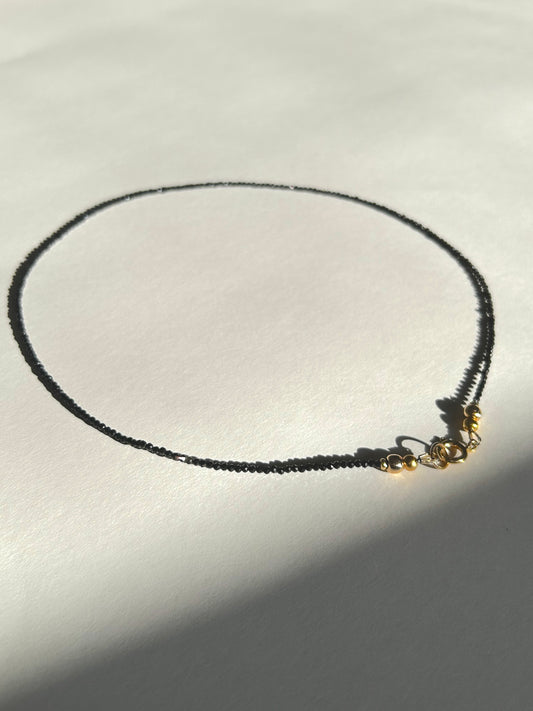 Gem Necklace in Black Spinel